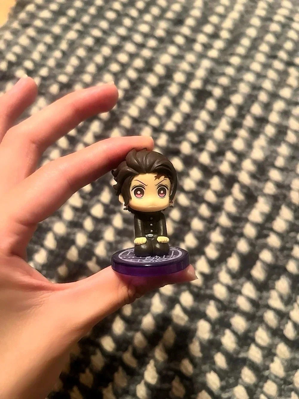 Chibi Action Figure with Purple Base Tanjiro
